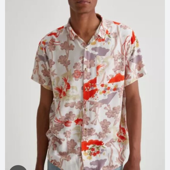 Men's Urban Outfitter Rolla's Bon Goldfish Colorful Short Sleeve Button Up Large - Picture 1 of 7